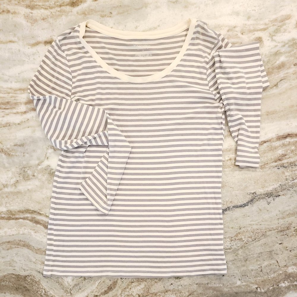Grey and White Stripe Shirt